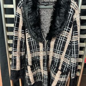 Black Rivet Gray and Black Textured Jacket Size L